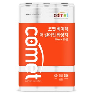 코멧 베이직 더 길어진 화장지 3겹 40m, 30개입, 1개