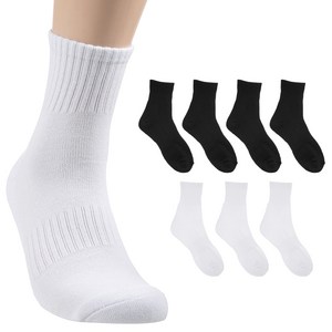 베이스알파에센셜 남성용 스포츠 파일 쿠션 중목 양말 8켤레