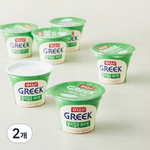 후디스 그릭요거트 달지않은 저지방, 480g, 2개