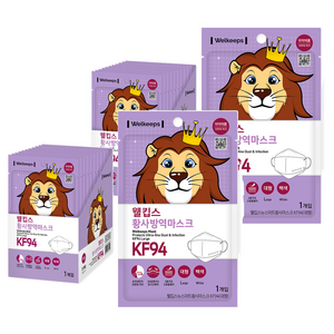웰킵스 뉴스마트황사마스크 대형 KF94, 25개입, 백색, 2개