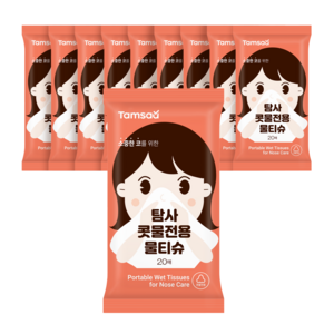 탐사 콧물전용 물티슈 휴대용, 20매, 65g, 10개