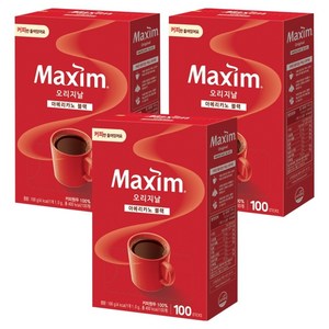 맥심 오리지날 아메리카노 블랙 원두커피스틱, 1g, 100개입, 3개