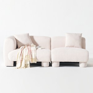 도모디자인 에르본 코듀로이 3인용 소파 우형 + 쿠션2p + 고이스 세트 방문설치