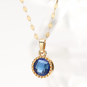 주리에떼 14K/18K 여성용 데일리 런던블루 금 목걸이 + 사은품 반지 + 쇼핑백