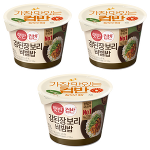 햇반컵반 강된장 보리 비빔밥, 280g, 3개
