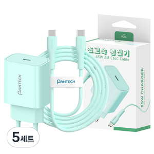 팬택 25W 1포트 파스텔 초고속충전기+ 45W 2m C to C 케이블 세트