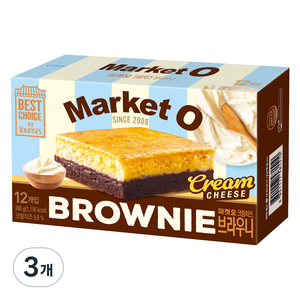 마켓오 브라우니 크림치즈 12p, 240g, 3개