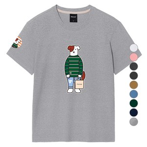 옥스타 남녀공용 통기성 캐주얼 브로독 반팔 티셔츠 8TS027