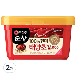 청정원순창 100% 현미 태양초 찰고추장, 1kg, 2개