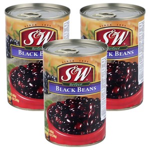 에스앤더블유 블랙빈 통조림, 400g, 3개