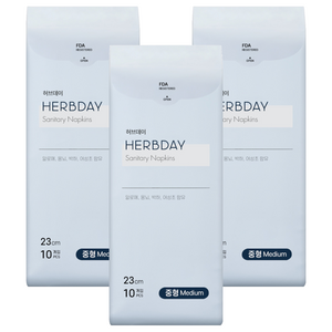허브데이 러브유 생리대 날개형, 중형, 10개입, 3개