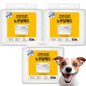 강아지 노부담 절약형 무형광 배변패드, 대형(76 x 60..., 50개입, 3개