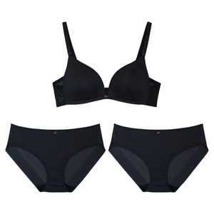 원더브라 스킨팔레트 V넥 노와이어 브라1+팬티2 세트