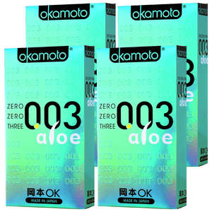 오카모토 0.03 알로에 일반형 콘돔, 10개입, 4개