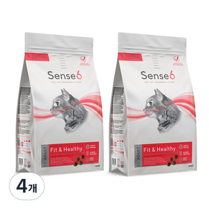 센스6 어덜트용 핏 앤 헬씨 고양이 사료, 닭, 4개, 400g