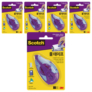 스카치 풀 테이프 8.4mm x 8m, 투명, 5개