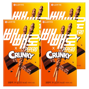 빼빼로 크런키, 39g, 4개