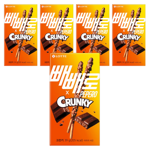롯데제과 크런키 빼빼로, 39g, 5개