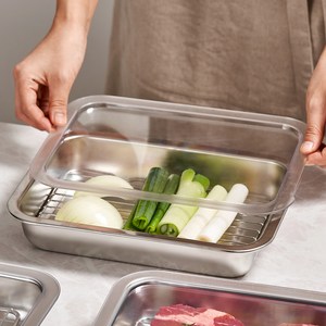 바겐슈타이거 연마제 없는 스텐 사각트레이세트 PC커버 No.01, 소(270 x 20..., 트레이 + 스텐 밧..., 1세트