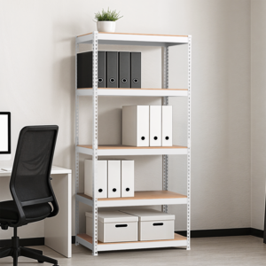 스피드랙 라이트 4단 무볼트 철제 선반, 화이트, 900 x 400 x 1800mm