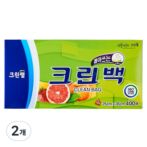 크린랩 크린백 25cm x 35cm, 중(M), 400개입, 2개