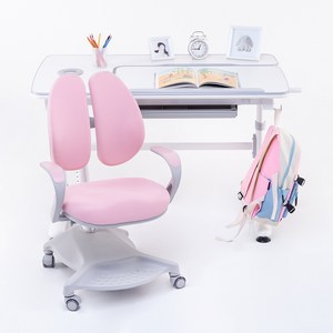 루나랩 키즈 바른자세 책상 기본형 + 카모 바른자세 의자 핑크 방문설치 초등학생책상
