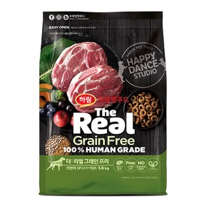 하림펫푸드 어덜트 강아지 더리얼 그레인프리 크런치 건식사료, 돼지, 1.6kg, 1개