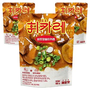 휘카레 한남동 비프양송이카레 매운맛, 180g, 3개