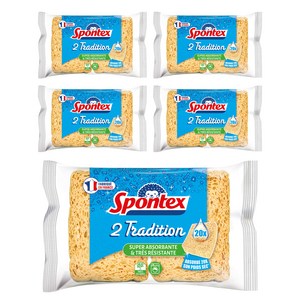 스폰텍스 드라이 셀룰로스 스펀지 2 트레디션 수세미, 2개입, 5개