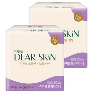 디어스킨 팬티라이너 뉴, 슈퍼롱, 70개입, 2개