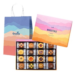 그래인스쿠키 마에스트로 쿠키세트 + 쇼핑백, 16종, 1세트