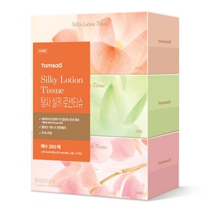 탐사 실키 천연펄프 로션티슈, 250매, 3팩