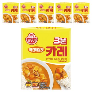 오뚜기3분 카레 약간매운맛, 200g, 6개