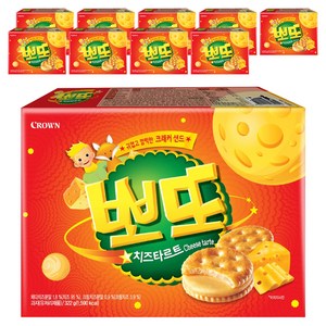 크라운 뽀또 치즈타르트 크래커 샌드, 322g, 10개