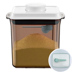 밀키보틀 1단 파우더 밀폐 용기, 브라운 투명 + 화..., 1개