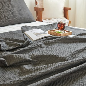 코멧 홈 시어서커 모던 솔리드 여름 홑이불, 차콜