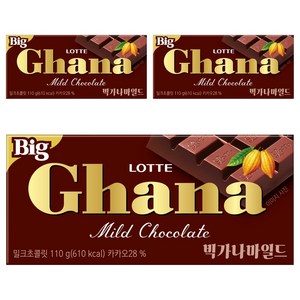 가나 빅 마일드 초콜릿, 110g, 3개