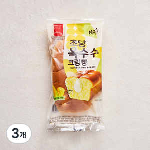 삼립 초당옥수수 크림빵, 100g, 3개