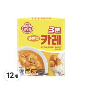 오뚜기3분 카레 순한맛, 200g, 12개