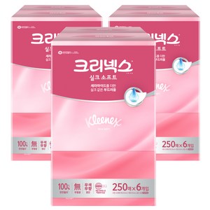 크리넥스 실크 소프트 천연펄프 미용티슈 2겹, 250매, 18개