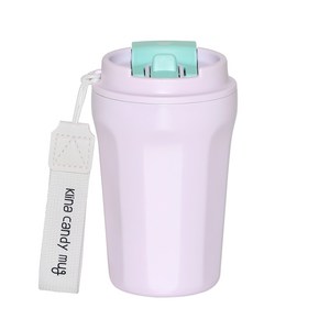 클리나 캔디머그 스텐 보온보냉 빨대 텀블러, 퍼플민트, 380ml, 1개