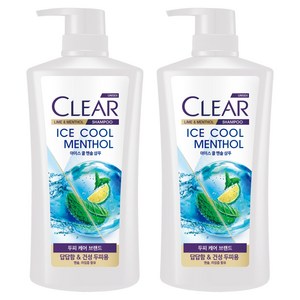 클리어 아이스 쿨 멘솔 샴푸, 650ml, 2개