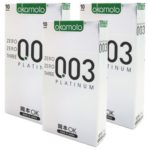 오카모토 0.03 플레티늄 초박형 콘돔, 10개입, 3개