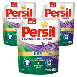 퍼실 딥클린 라벤더젤 9중효소 겸용 액상세제 리필, 2L, 3개