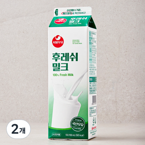 서울우유 후레쉬 밀크, 900ml, 2개