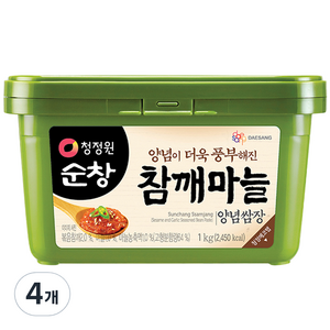 청정원순창 참깨마늘 양념쌈장, 4개, 1kg