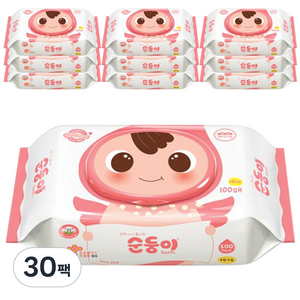 순둥이 베이직 무향 유아물티슈 캡형