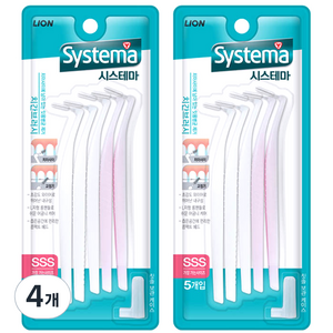 시스테마 L자형 치간칫솔 SSS, 0.8mm, 5개입, 4개