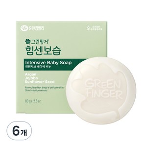 그린핑거 힘센 보습 인텐시브 베이비 비누, 80g, 6개