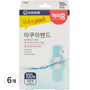 해피홈 아쿠아밴드 표준형, 100개입, 6개